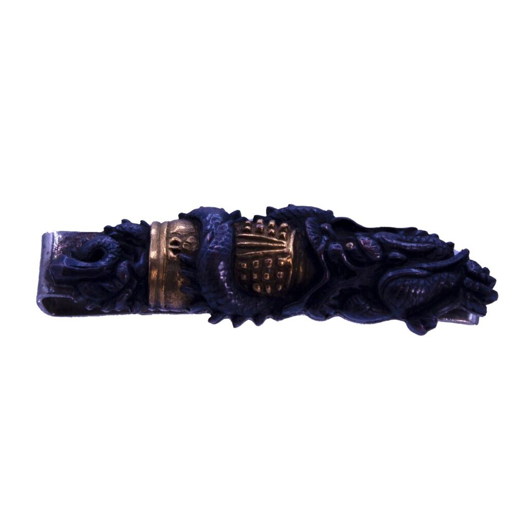 Menuki Style Sterling Silver Japanese Mixed Metal Tie Clip